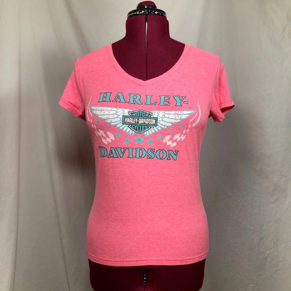 Harley-Davidson Pink V-Neck - Picture 1 of 8